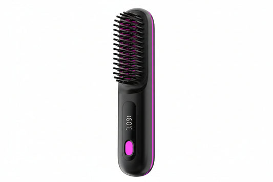 GlowTech mini cordles hair brush straightener™